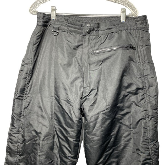 Pulse Mens L Black Insulated Snow Ski Pants Side Zippers Waterproof - Picture 5 of 16